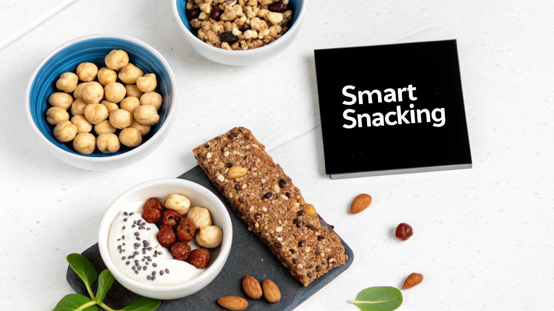 A delicious bowl of gluten-free granola with nuts and berries, a perfect example of a high-protein snack.