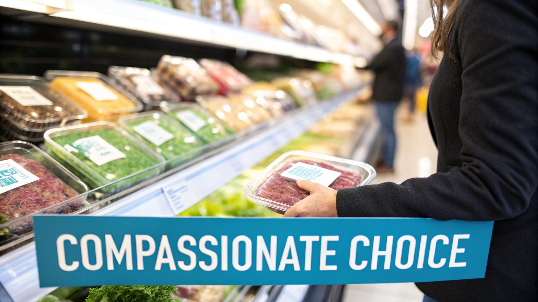 A vibrant vegan meal featuring mock meat with fresh vegetables.