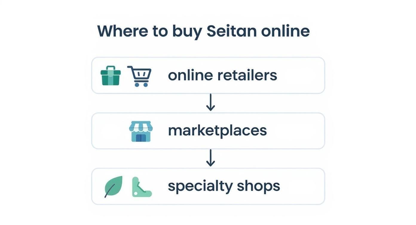 Infographic about seitan where to buy