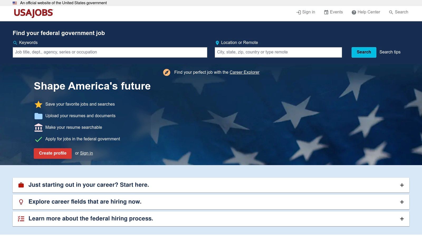 USAJOBS (U.S. federal roles, including Pathways/Recent Grads)