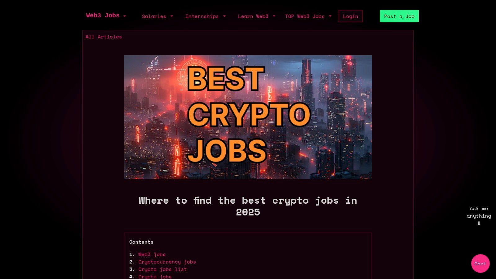 Jobs in Blockchain