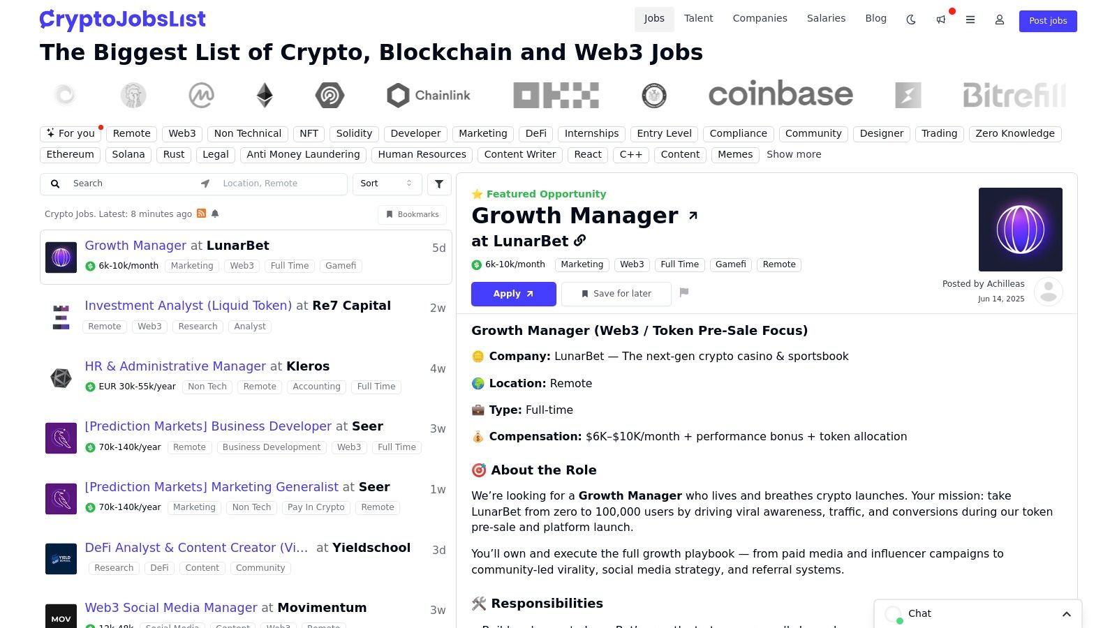 CryptoJobsList