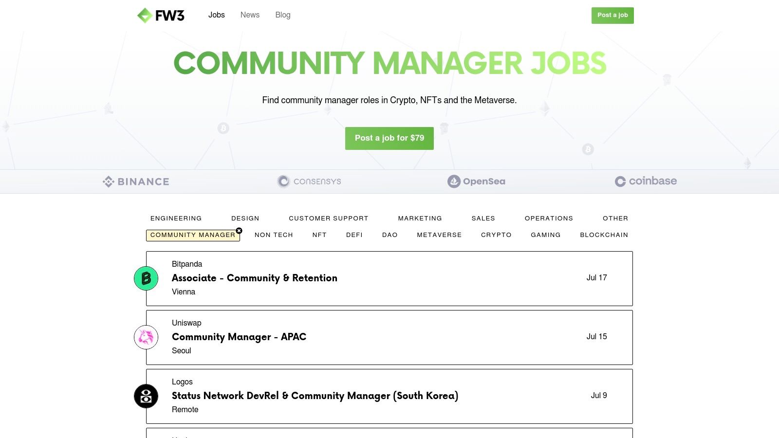 Find Web3's Community Manager Jobs