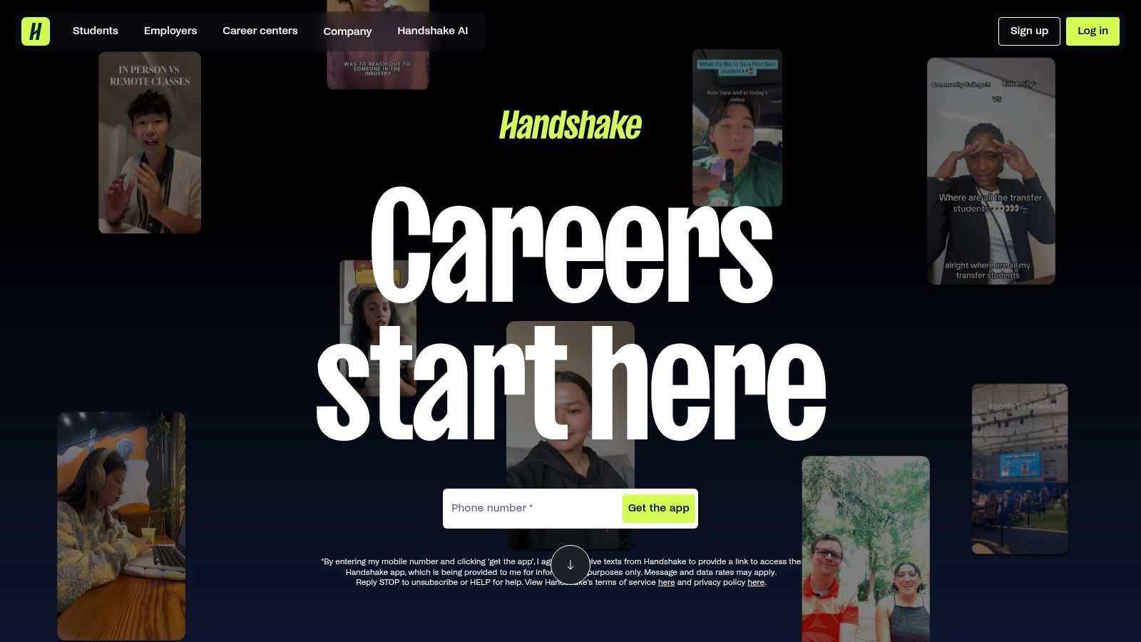 Handshake (students/new grads)