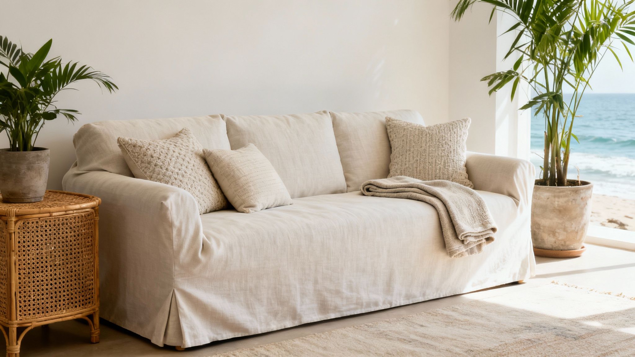 Slipcovered 3 Seater Chaise in a Sydney lounge