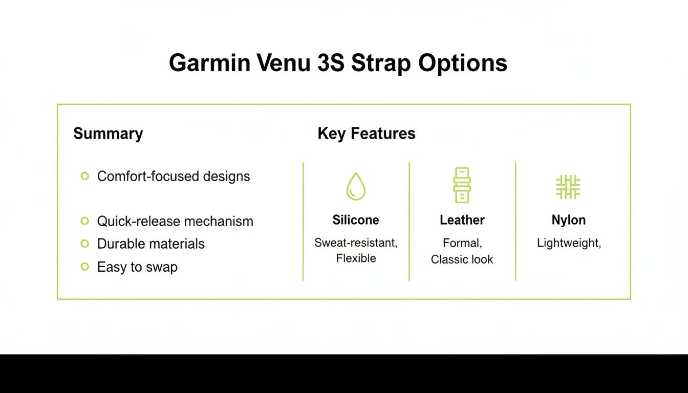 Infographic about garmin venu 3s strap