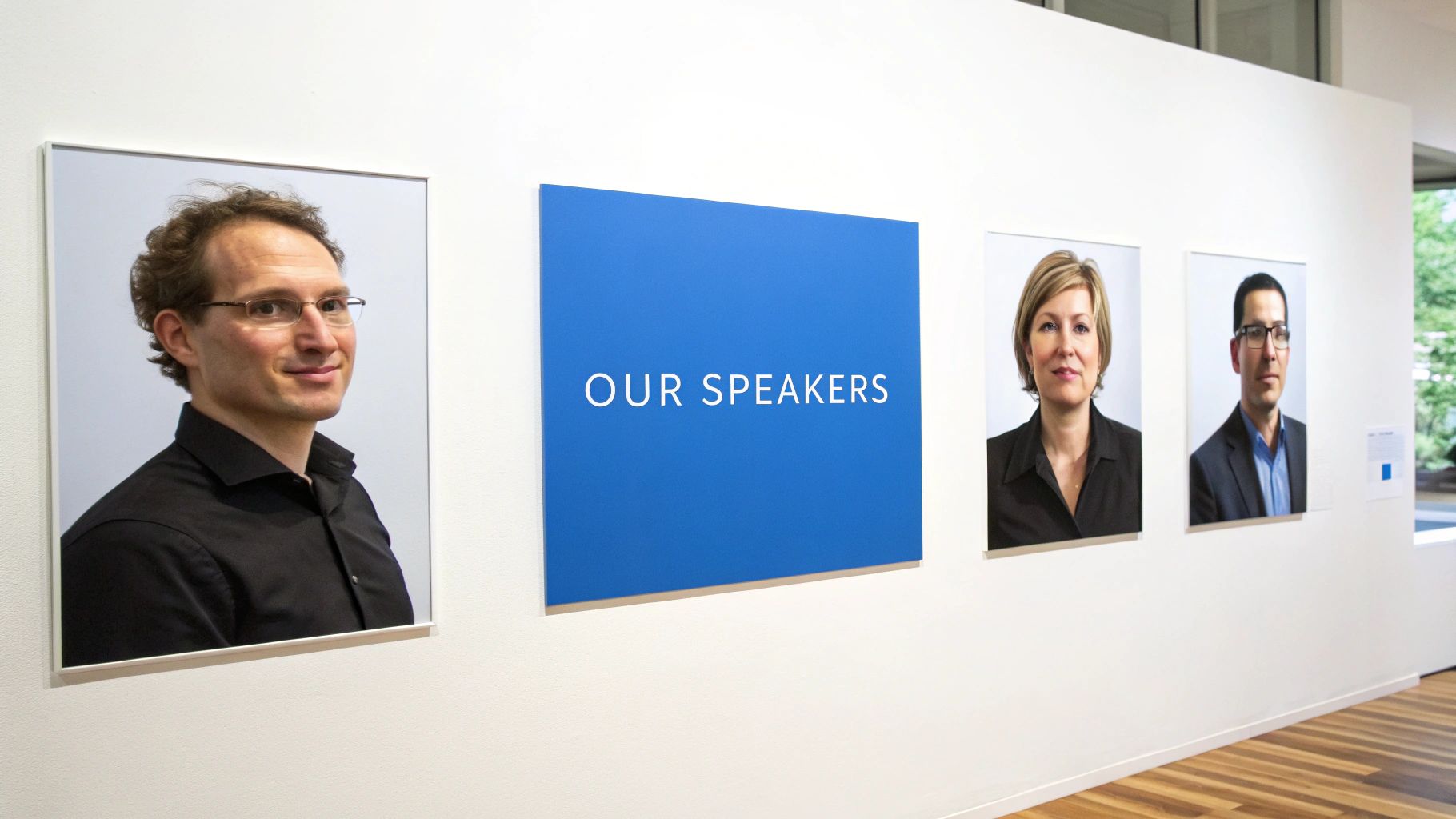 Group of professionals discussing ideas in a modern office.
