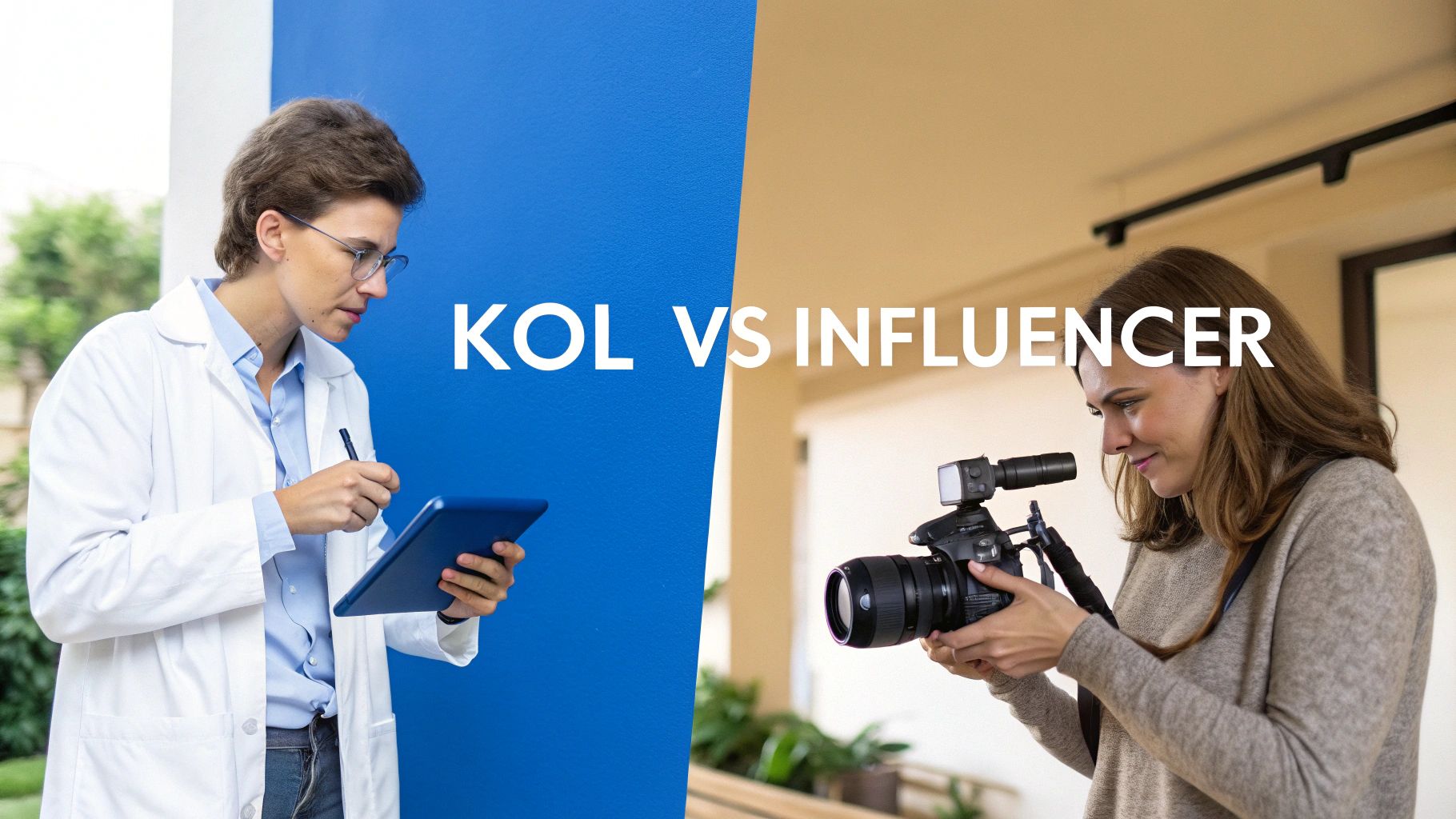 A speaker presenting to an audience, illustrating the authority of a Key Opinion Leader.