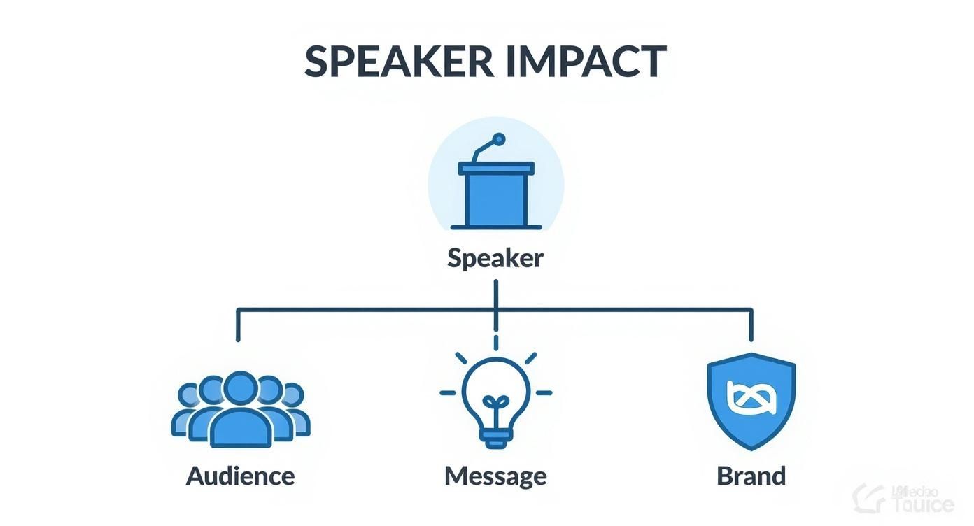 Infographic about introduction to speakers