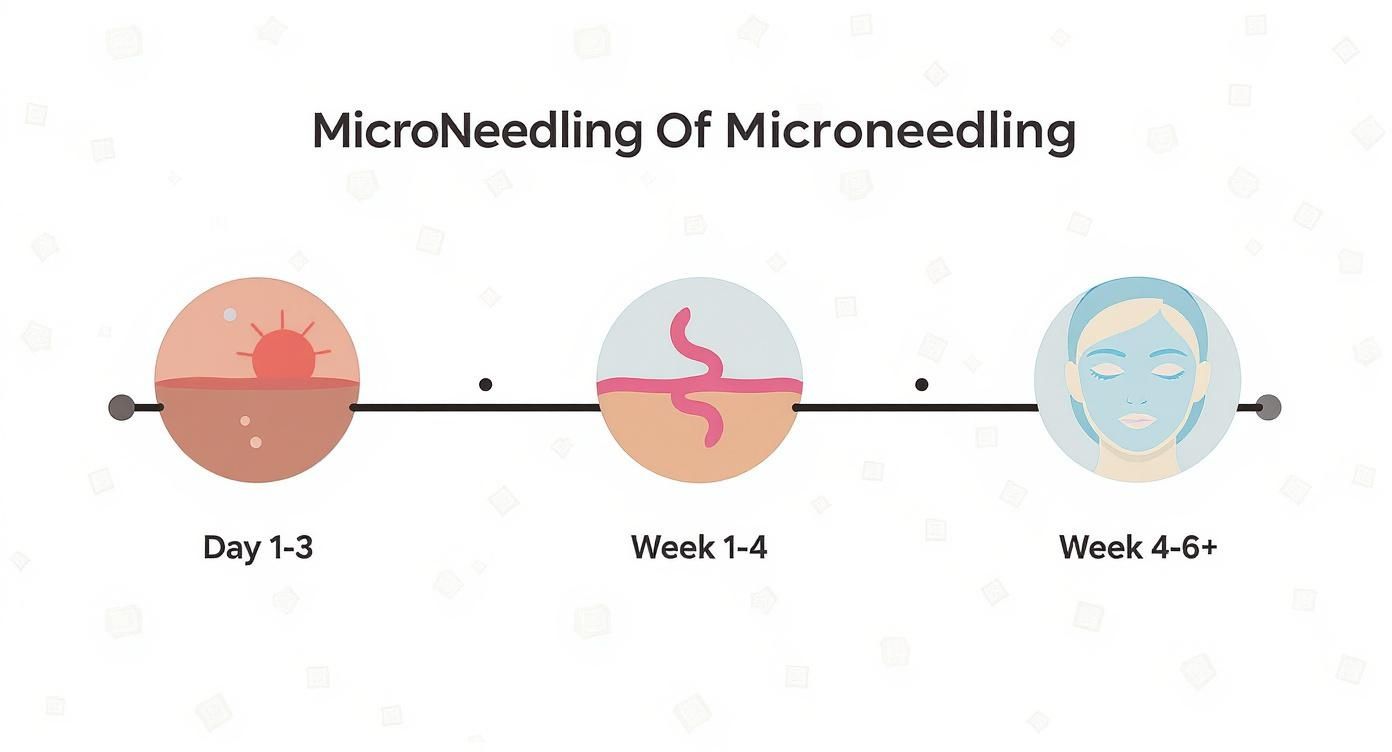 Infographic about microneledling healing stages