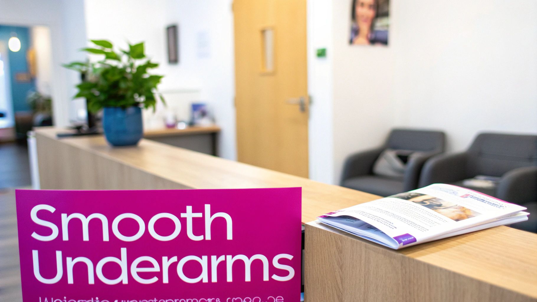 A person showing their smooth underarm after a laser hair removal treatment.