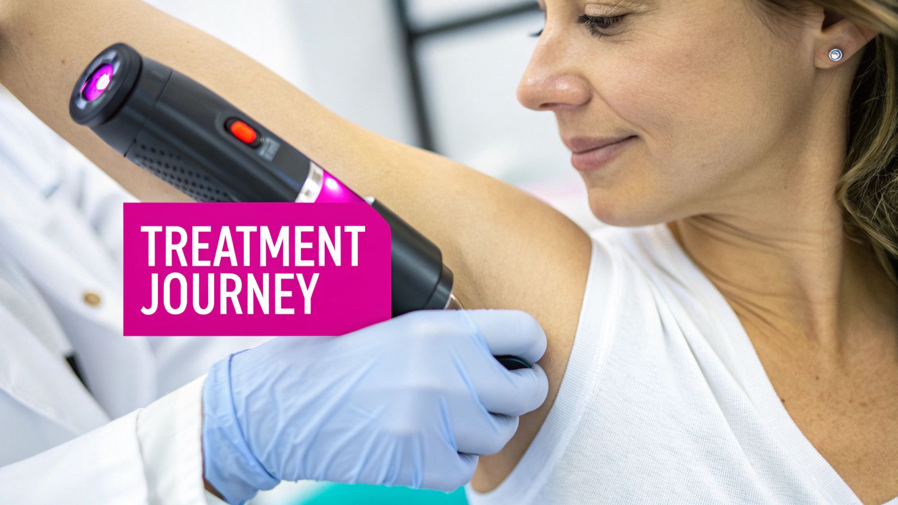 Woman consulting with an aesthetician about a skin treatment plan.