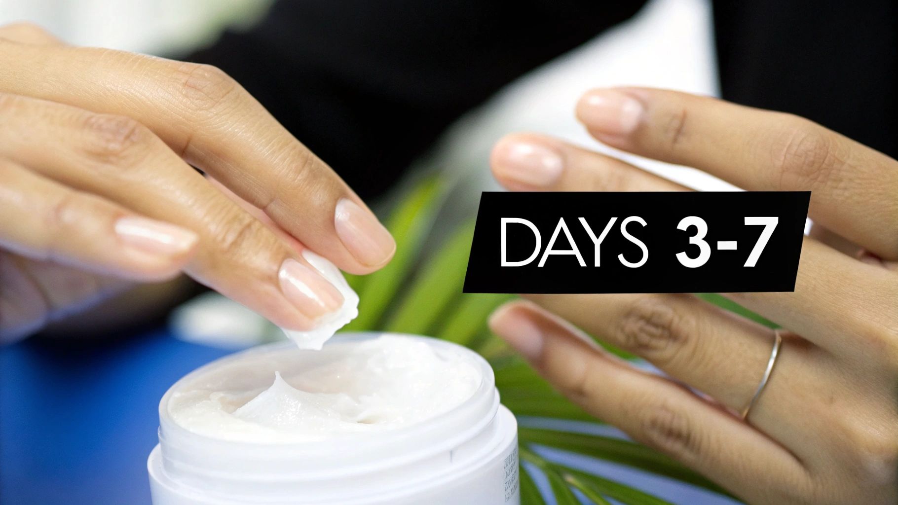 Woman&#39;s face showing radiant, glowing skin, representing the final results of the remodelling phase.