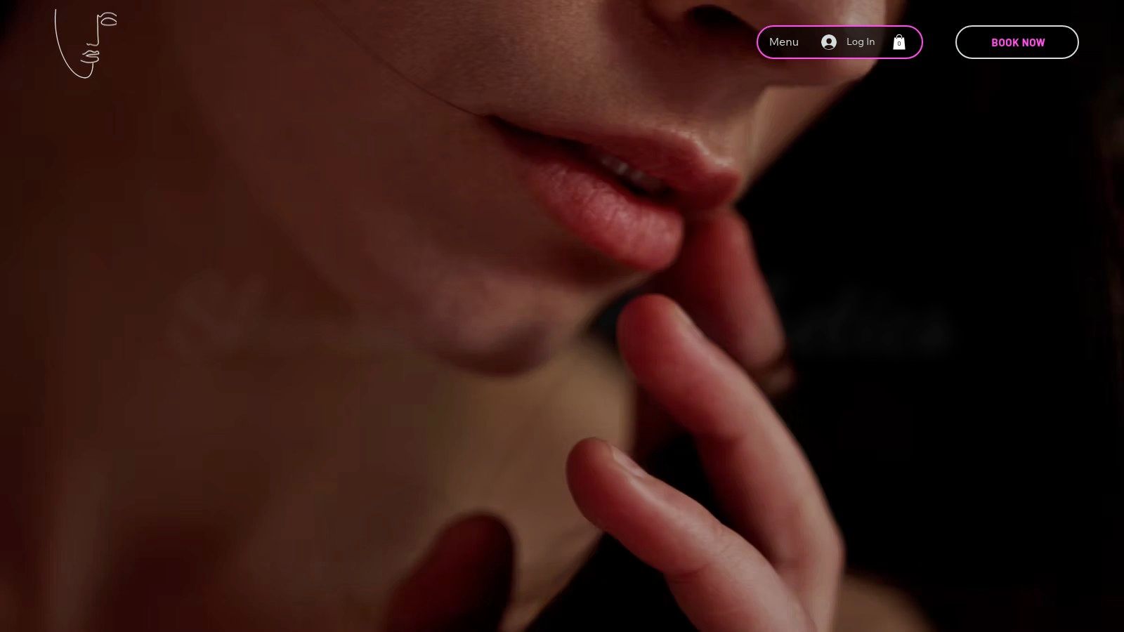 A close-up of a person's lips and chin, highlighting clear and healthy skin.