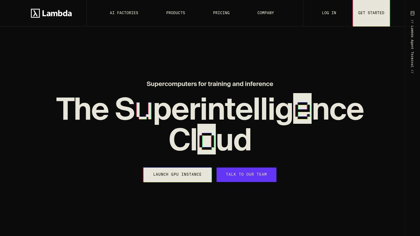 Lambda Cloud (AI GPU cloud; on-demand and clusters)