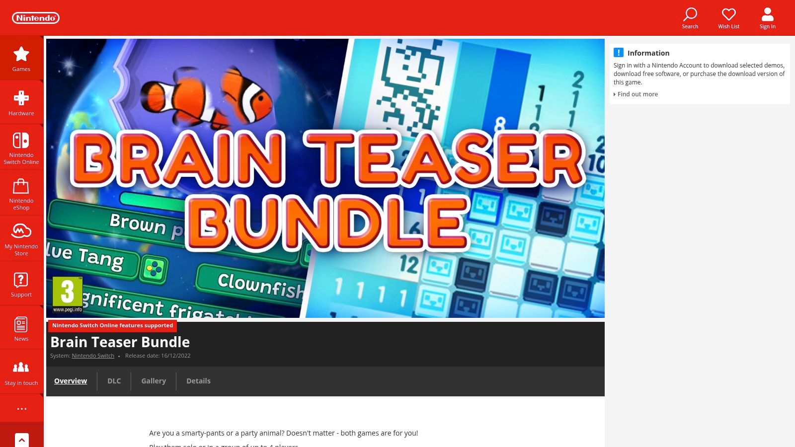 Nintendo eShop UK (Nintendo Switch)