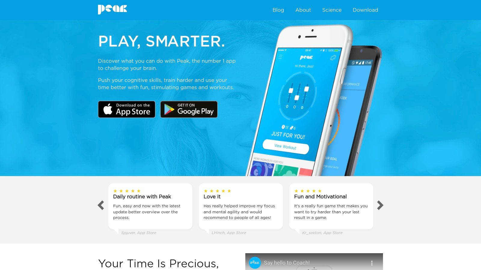 A screenshot of the Peak – Brain Training app showing a colourful and modern game interface.