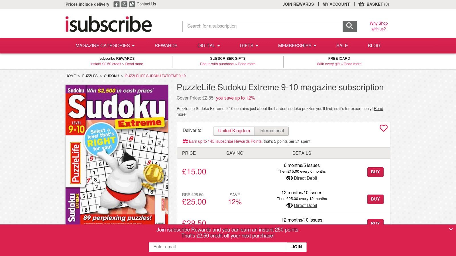 A copy of the PuzzleLife Sudoku Extreme 9–10 magazine, showcasing its cover design.