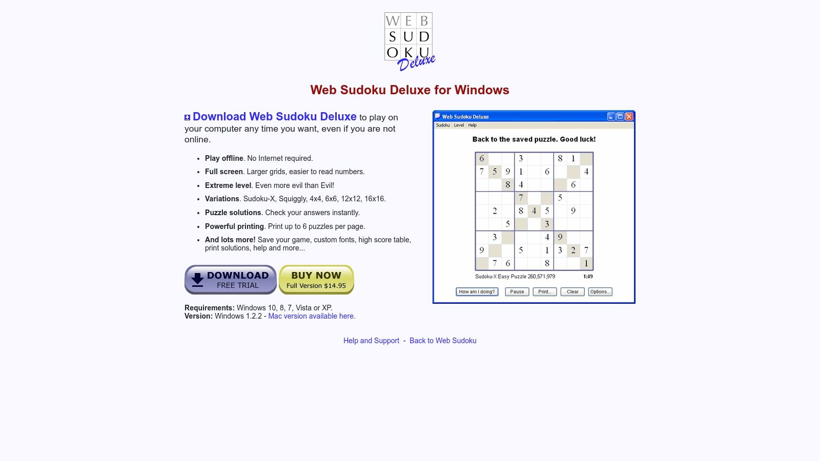 Web Sudoku Deluxe