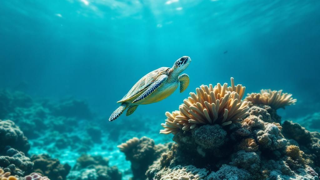 Kona Honu Divers boat on the calm blue ocean off the Big Island coast.