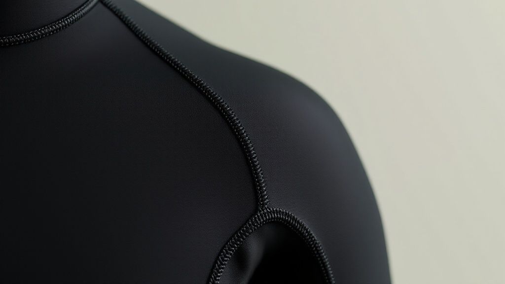 A scuba diver adjusting their wetsuit before a dive in Hawaii.