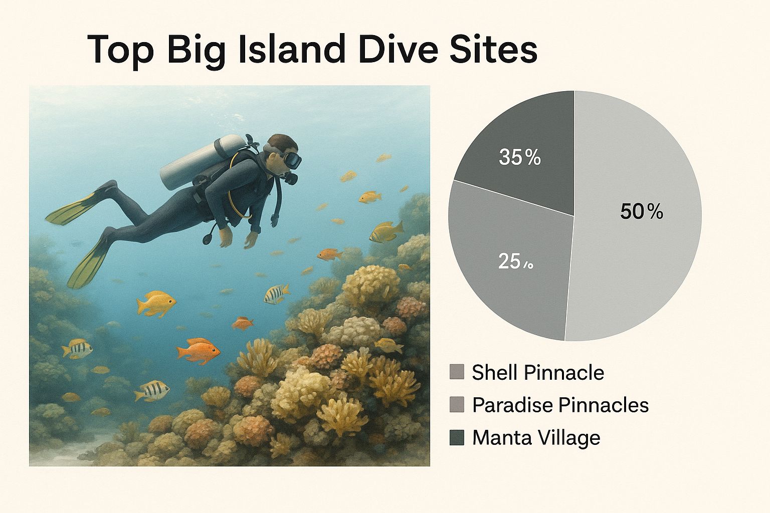 Infographic about big island scuba diving