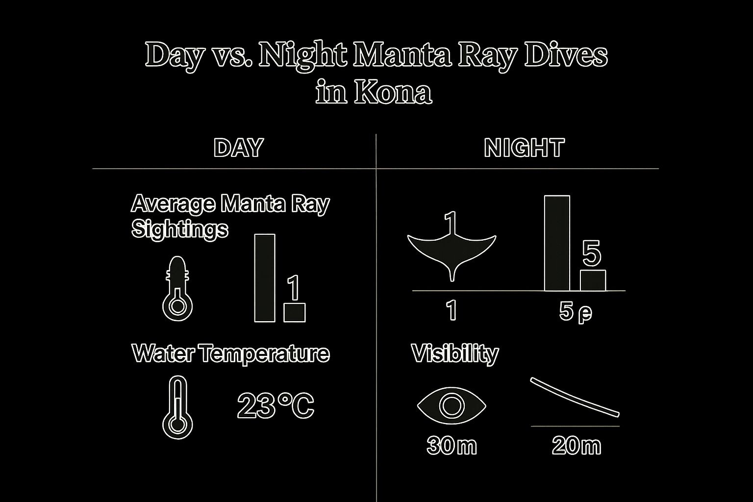 Infographic about manta ray dive kona