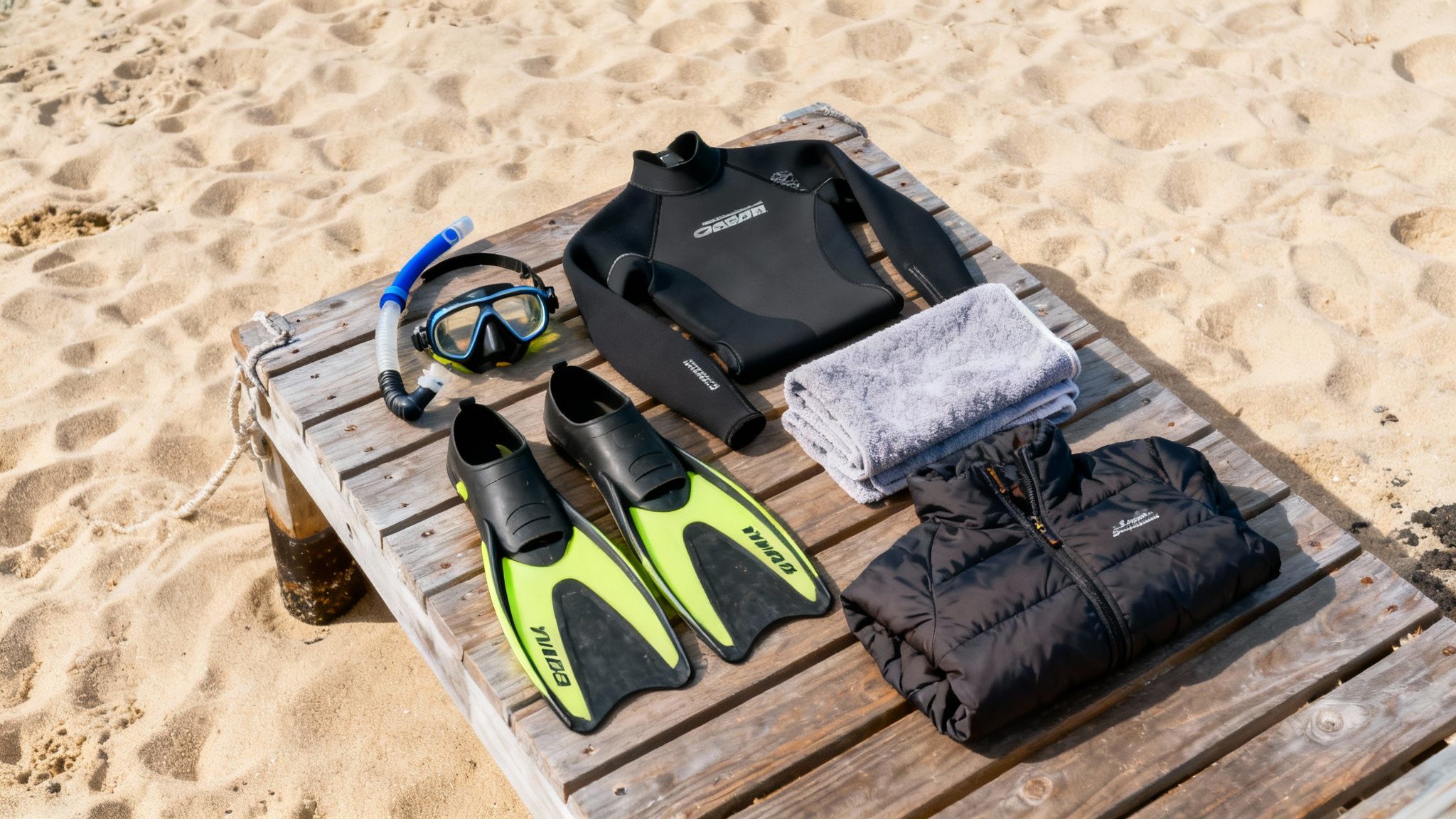 A group of scuba divers preparing their gear on a boat before a night dive in Kona.