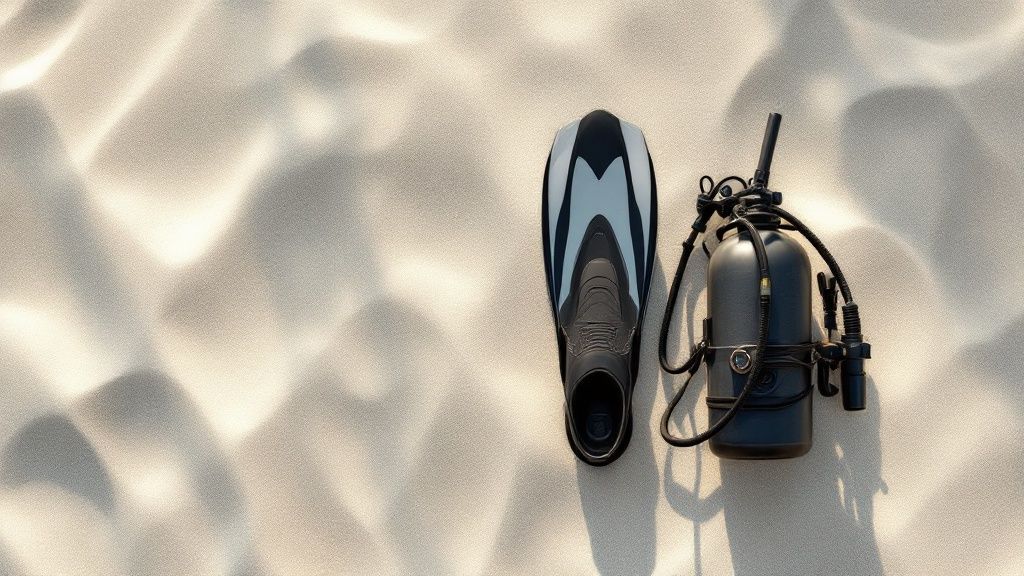 A group of scuba divers preparing to enter the water from a dive boat on the Big Island.