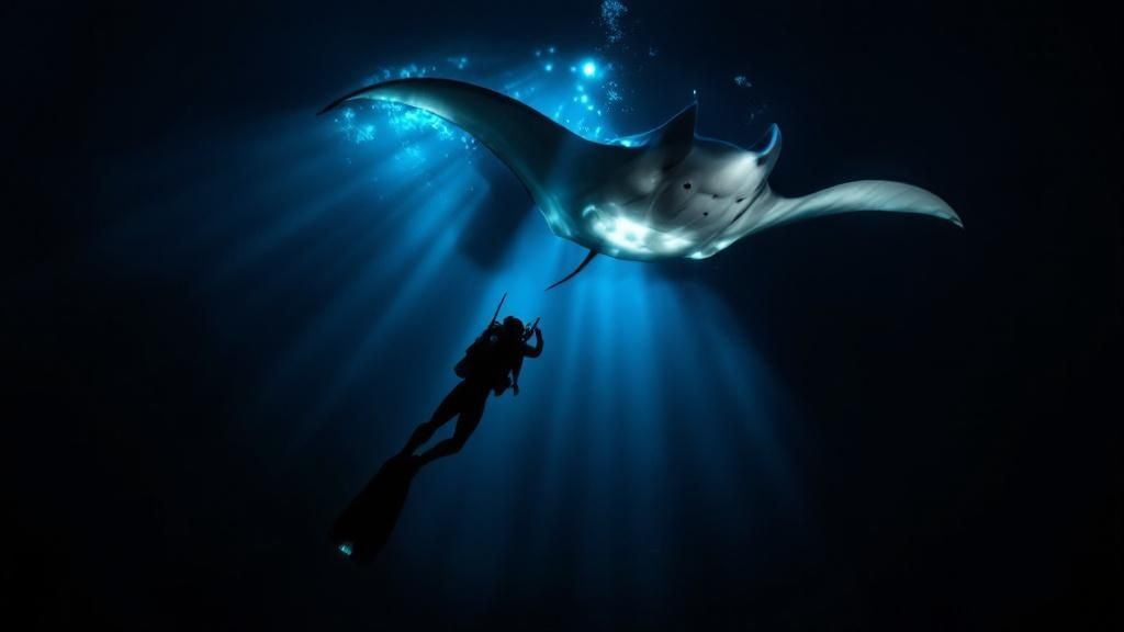 A school of fish swimming over a coral reef in Big Island, Hawaii.