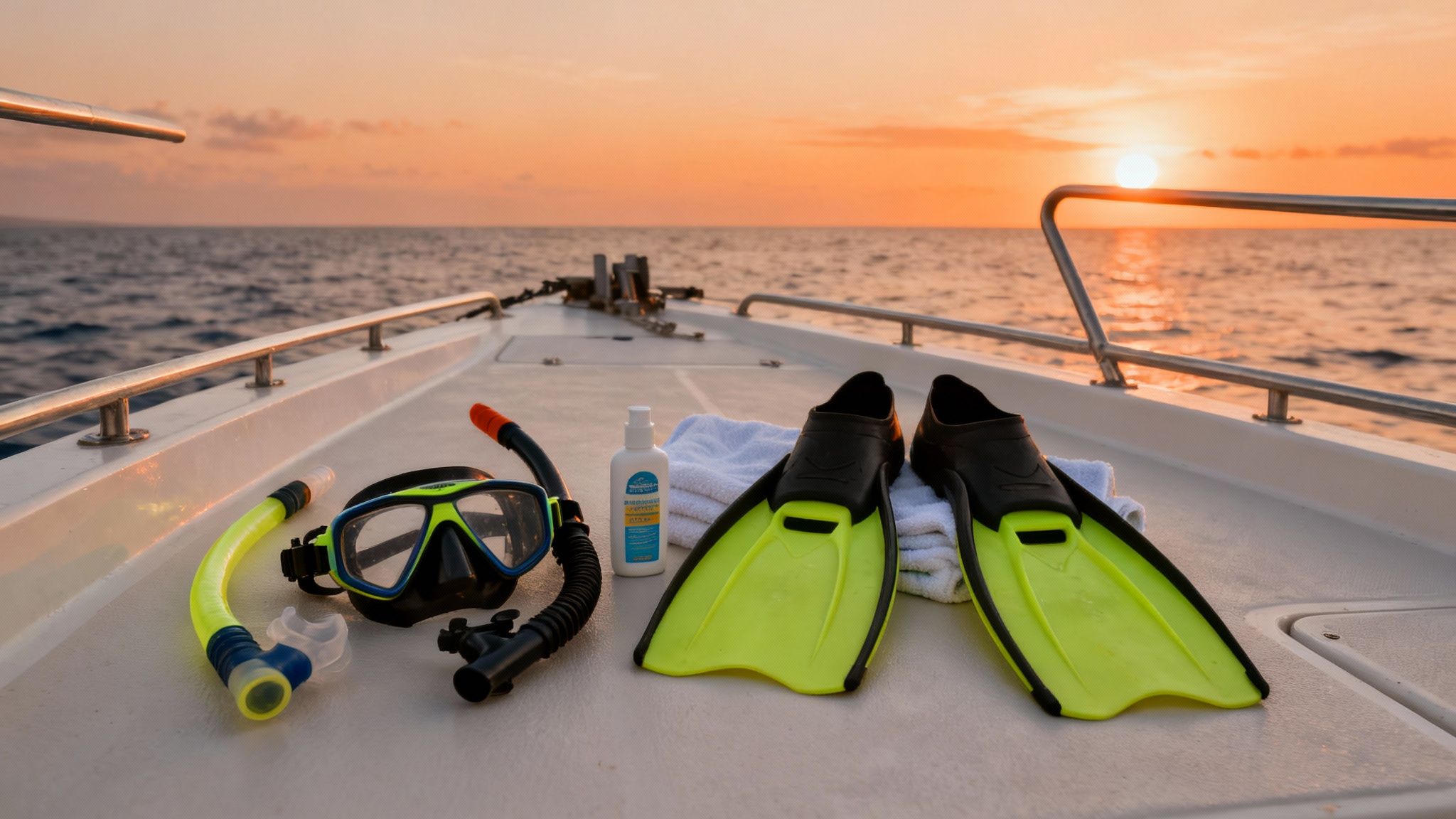 A group of scuba divers on the ocean floor at night, looking up as a manta ray swims above them in Kona.