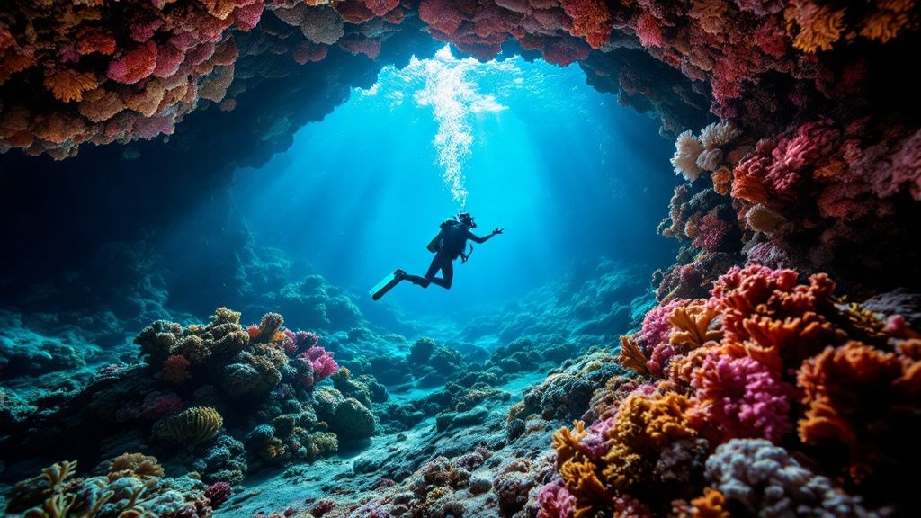 Image of a diver in the ocean