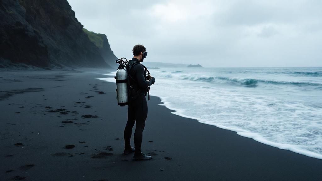 Scuba diver exploring a vibrant coral reef on the Big Island.
