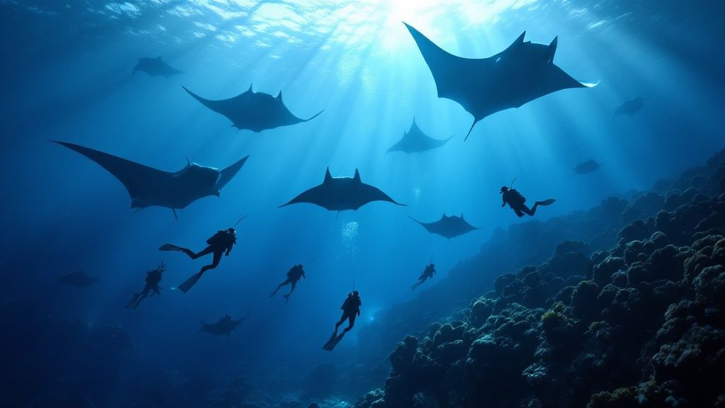 Preparing for a Manta Ray Dive