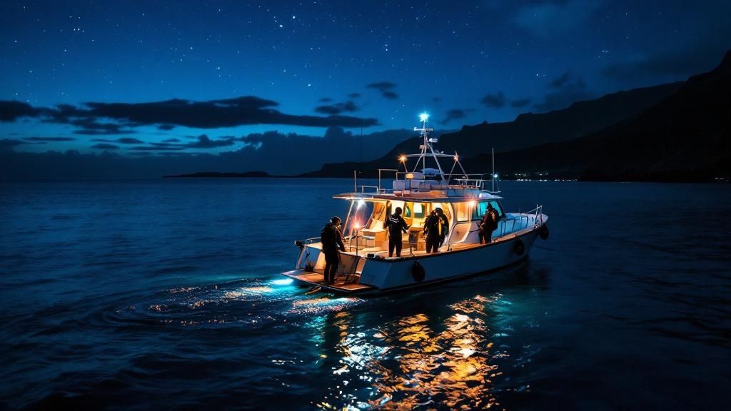 Manta Rays at Night