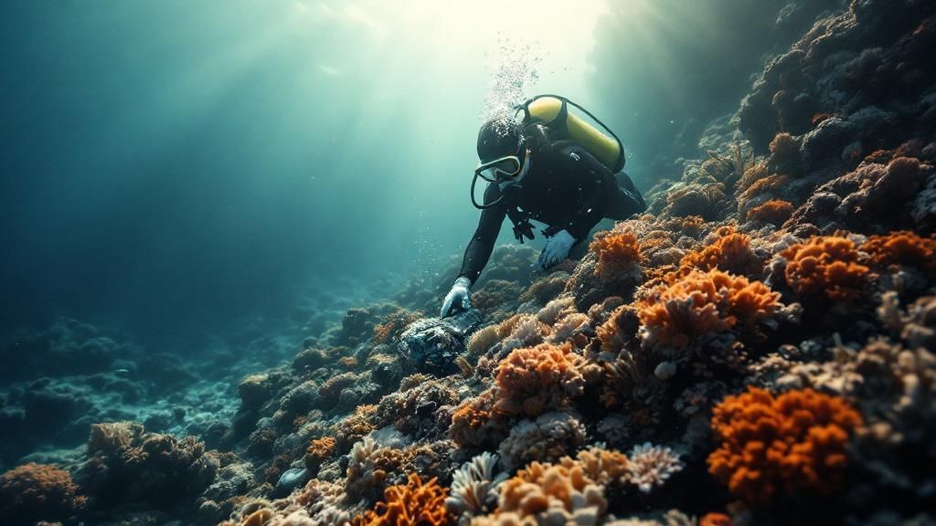 A green sea turtle swims gracefully over a coral reef in Kona.
