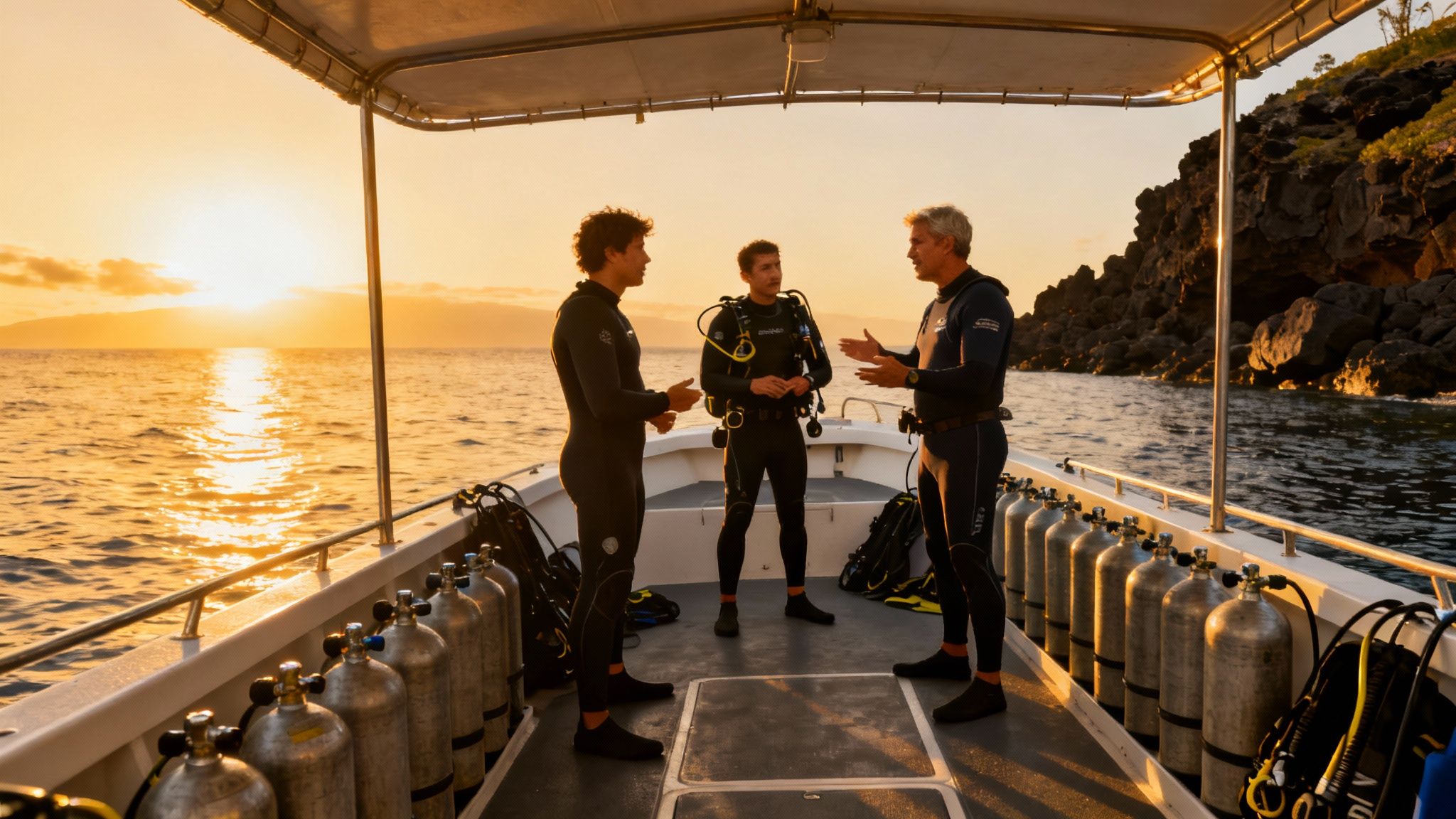 A scuba diver explores a vibrant reef on the Big Island.