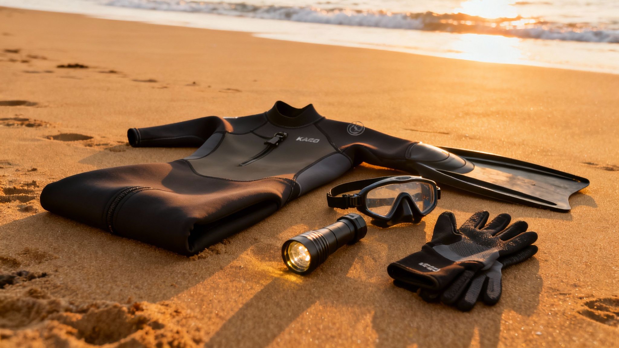A group of scuba divers getting their gear ready on a boat for a night dive in Kona.