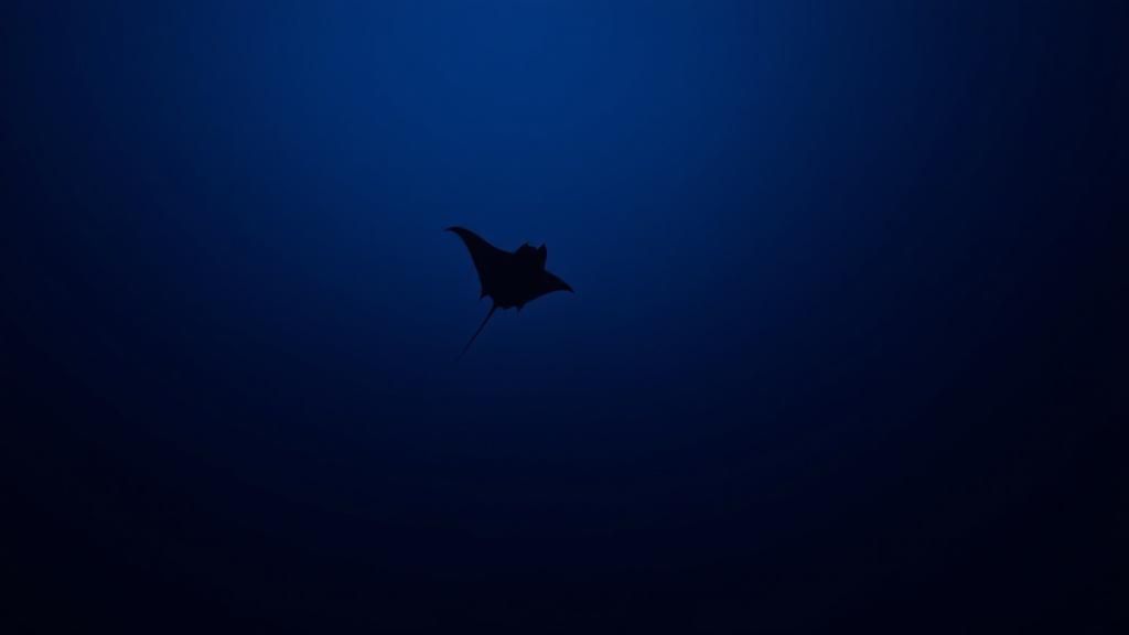 Several manta rays glide gracefully in the clear blue Kona water during the day.