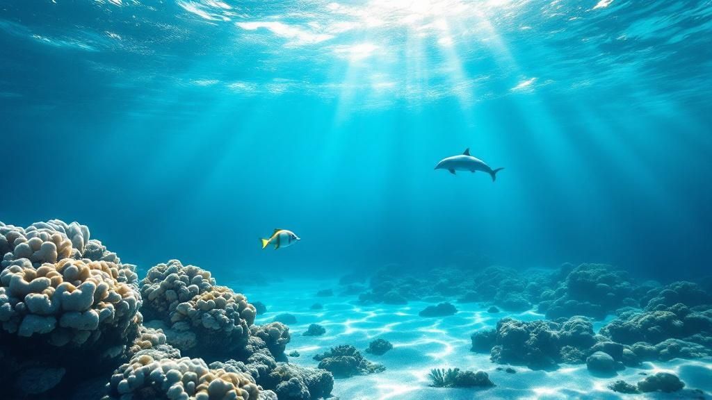 A scuba diver exploring a vibrant coral reef on the Big Island.