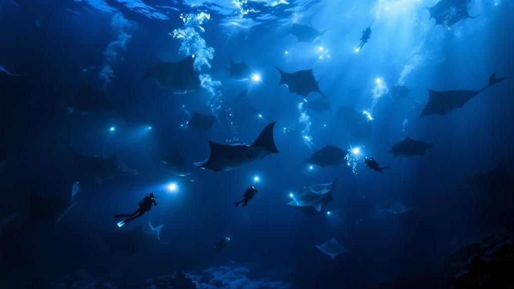 Getting Ready for the Manta Ray Night Dive