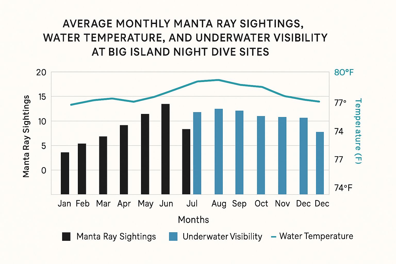 Infographic about big island manta ray night dive