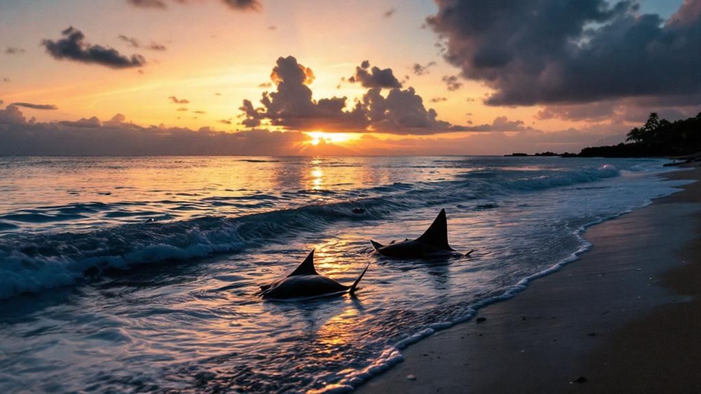 Divers watching a manta ray during a Kona manta ray dive
