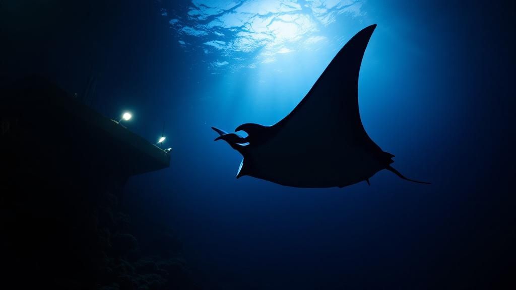 Manta Rays at Night
