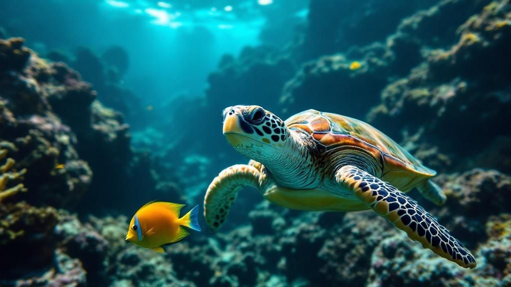 A manta ray glides through the water at night during a Big Island scuba dive