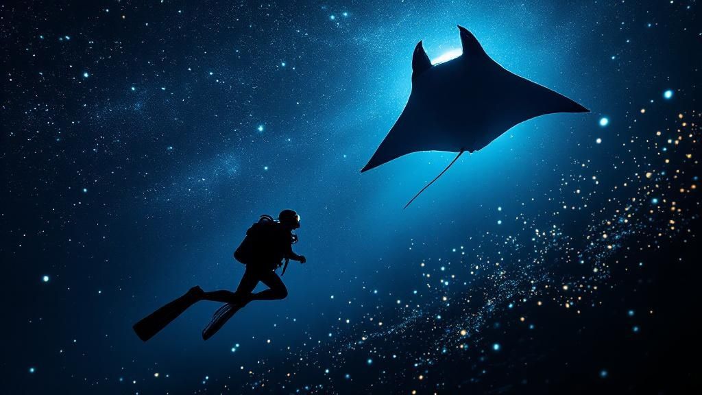 Manta Rays at Night