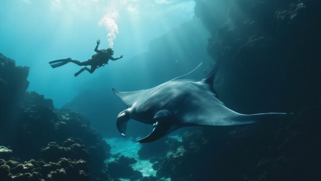 Manta Ray at Night