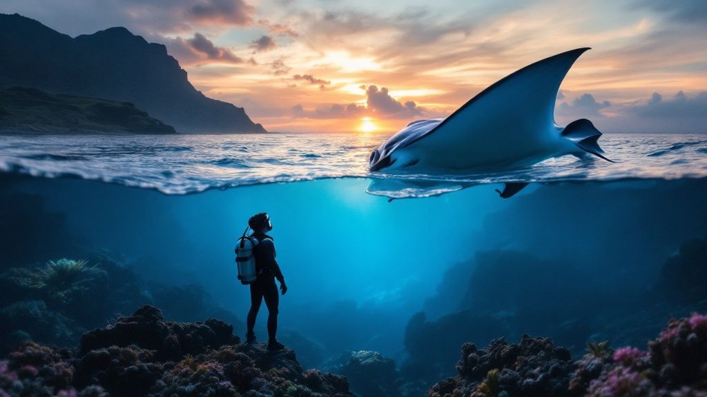 Manta Ray in Kona