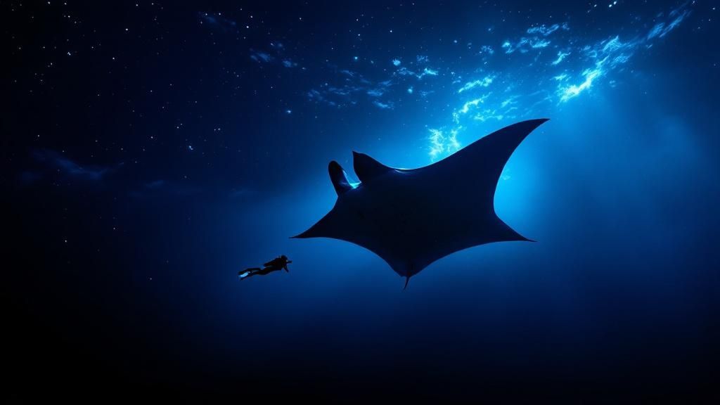 A scuba diver exploring a coral reef in the clear waters of the Big Island, Hawaii.