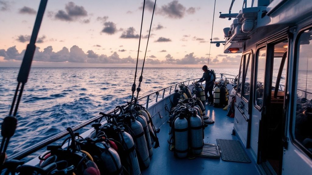 Preparing for a manta ray dive